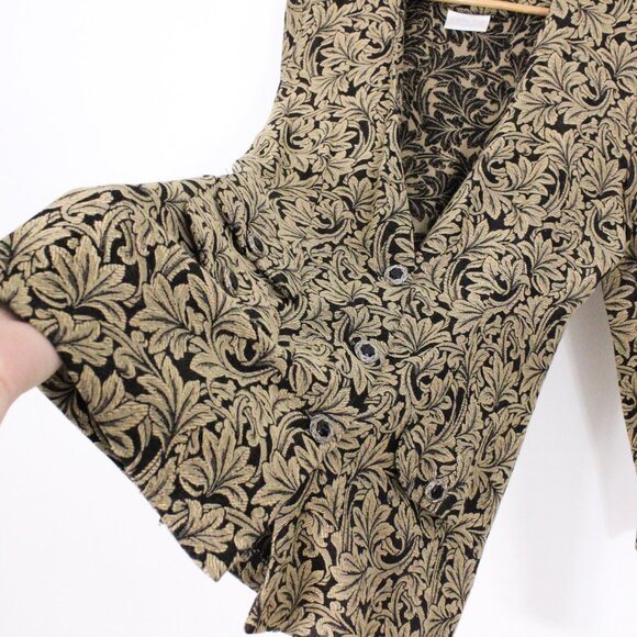 *Emblem Vintage Blazer Jacket Jacquard Brocade Material Braunstyle Black… - Picture 6 of 8